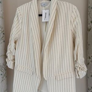 Ovi Women's Ivory Pinstripe Blazer
